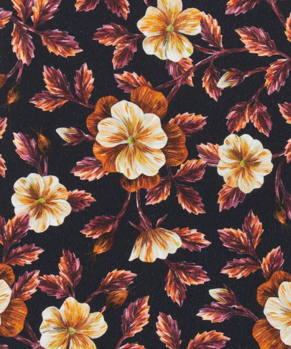 Liberty Fabrics Crepe De Chine^Embroidered Botanical Crepe de Chine