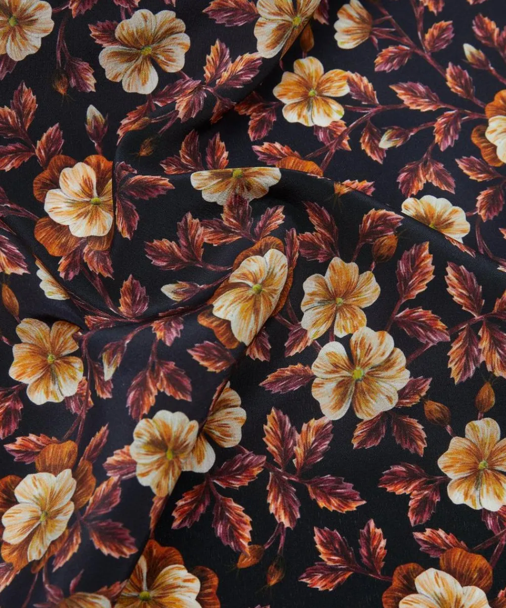 Liberty Fabrics Crepe De Chine^Embroidered Botanical Crepe de Chine