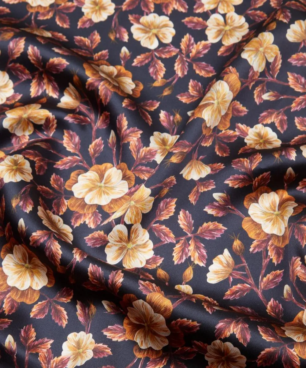 Liberty Fabrics Silk Satin^Embroidered Botanical Silk Satin