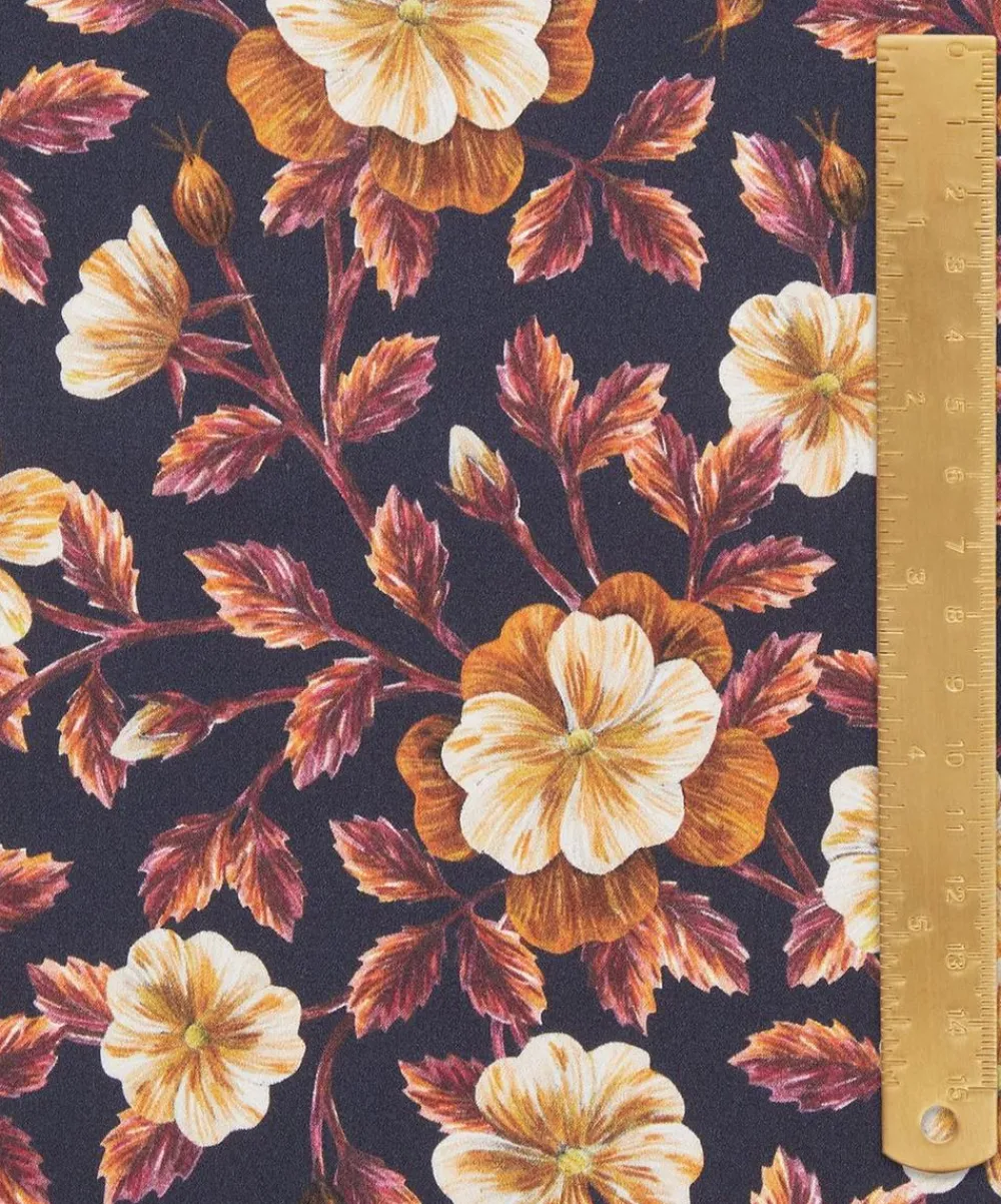 Liberty Fabrics Silk Satin^Embroidered Botanical Silk Satin