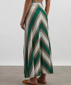 La DoubleJ Skirts^Emerald and White Sarong Skirt