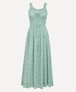 DÔEN Dresses^Emmaretta Peridot Tea Floral Dress