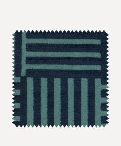 Liberty Interiors Furnishing Fabrics^Fabric Swatch - Archive Geo Marsden Velvet in Smalt Blue