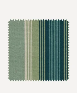 Liberty Interiors Furnishing Fabrics^Fabric Swatch - Art Stripe Linen in Jade