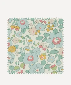 Liberty Interiors Furnishing Fabrics^Fabric Swatch - Betsy Flora Cotton in Robins Egg