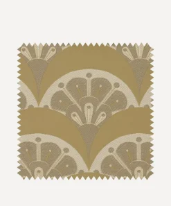 Liberty Interiors Furnishing Fabrics^Fabric Swatch - Deco Scallop Multi Jacquard in Lichen