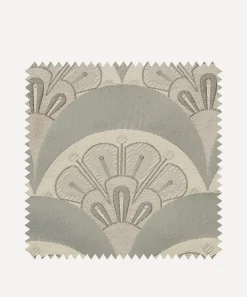Liberty Interiors Furnishing Fabrics^Fabric Swatch - Deco Scallop Multi Jacquard in Pewter