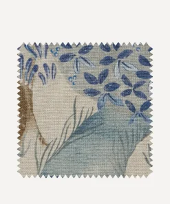 Liberty Interiors Furnishing Fabrics^Fabric Swatch - Enchanted Wood Wycombe Linen in Lapis