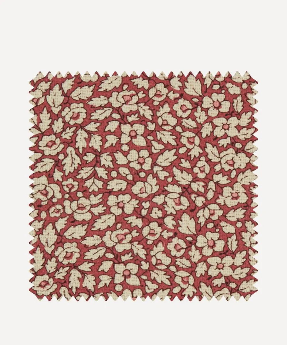Liberty Interiors Furnishing Fabrics^Fabric Swatch - Feather Petals Linen in Red Lac