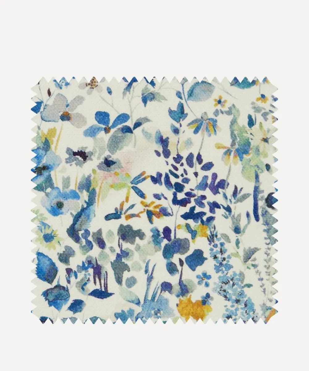 Liberty Interiors Furnishing Fabrics^Fabric Swatch - Felda Wild Cotton in Lapis