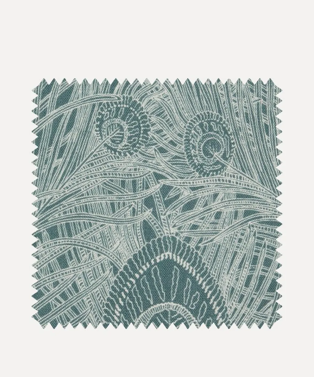Liberty Interiors Furnishing Fabrics^Fabric Swatch - Hebe Marlowe Linen in Lichen Robin’s Egg