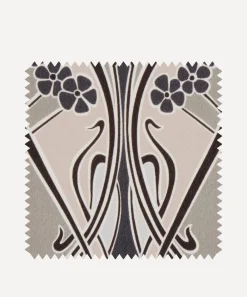 Liberty Interiors Furnishing Fabrics^Fabric Swatch - Ianthe Bloom Multi Cotton Velvet in Pewter Dark