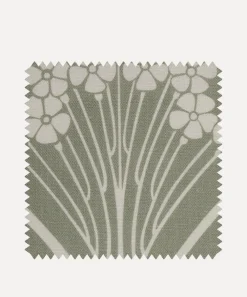 Liberty Interiors Furnishing Fabrics^Fabric Swatch - Ianthe Bloom Mono Chiltern Linen in Lichen