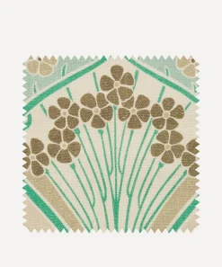 Liberty Interiors Furnishing Fabrics^Fabric Swatch - Ianthe Bloom Multi Ladbroke Linen in Jade