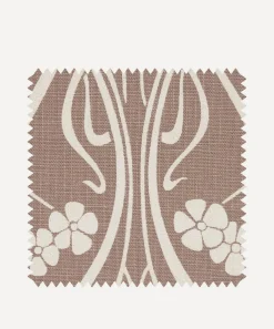 Liberty Interiors Furnishing Fabrics^Fabric Swatch - Ianthe Bloom Stencil Chiltern Linen in Lacquer