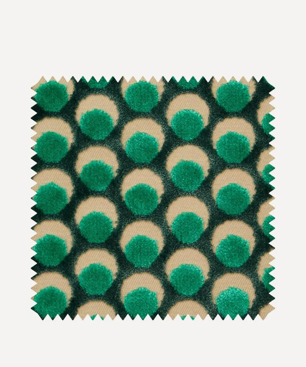 Liberty Interiors Furnishing Fabrics^Fabric Swatch - Ottoman Spot Cut Velvet in Jade