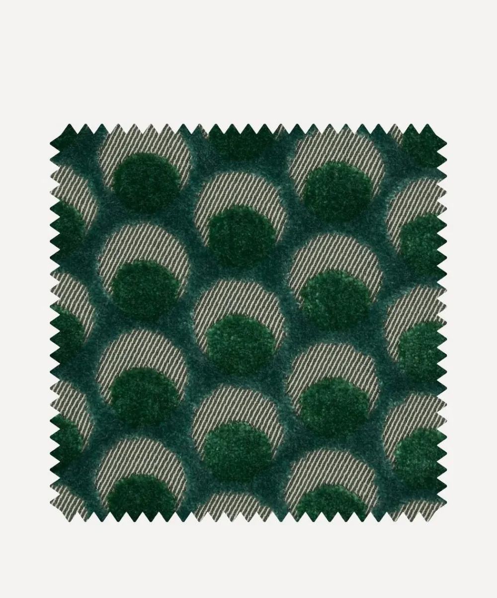 Liberty Interiors Furnishing Fabrics^Fabric Swatch - Ottoman Spot Cut Velvet in Scarab