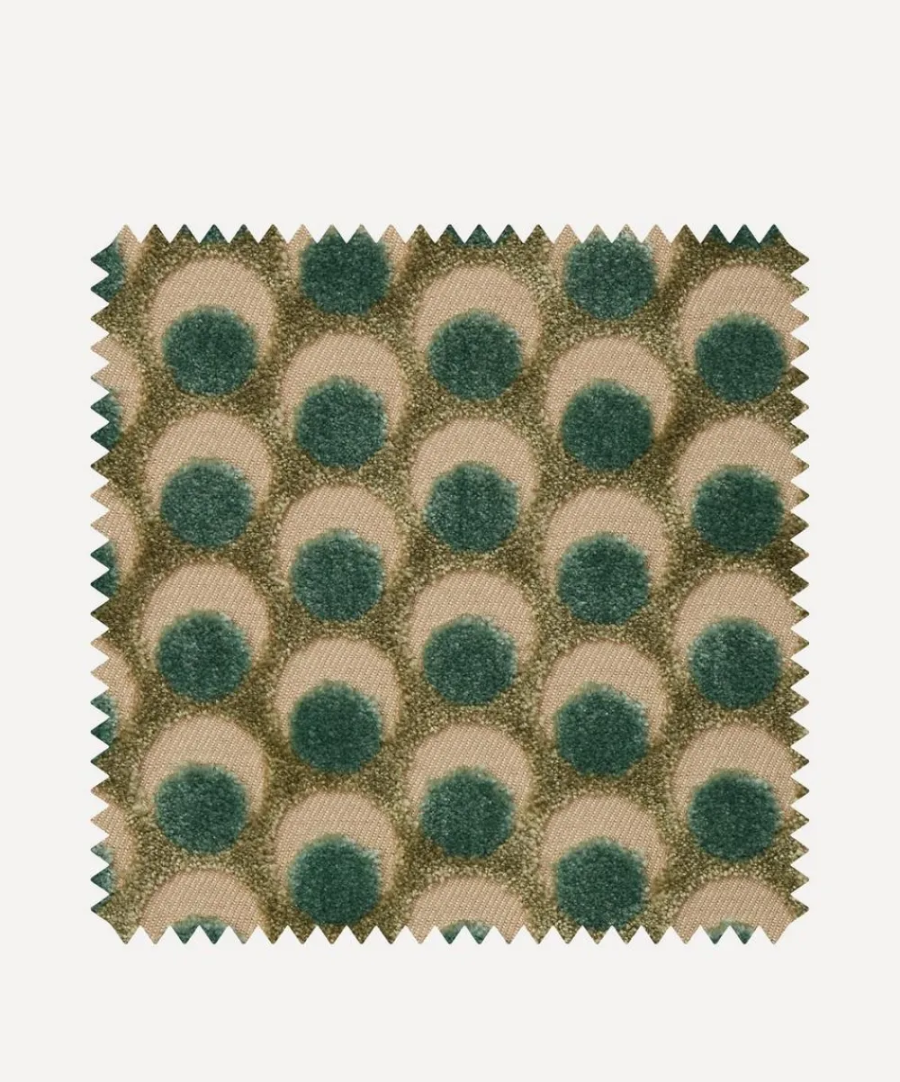 Liberty Interiors Furnishing Fabrics^Fabric Swatch - Ottoman Spot Cut Velvet in Lichen