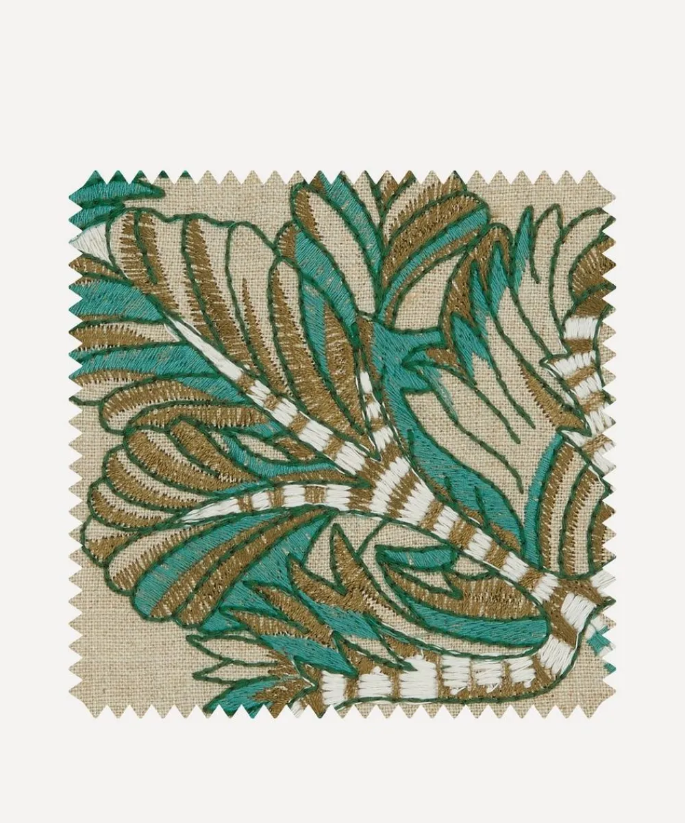 Liberty Interiors Furnishing Fabrics^Fabric Swatch - Palampore Embroidery in Jade