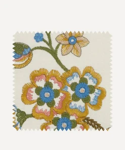 Liberty Interiors Furnishing Fabrics^Fabric Swatch - Palampore Embroidery in Lapis
