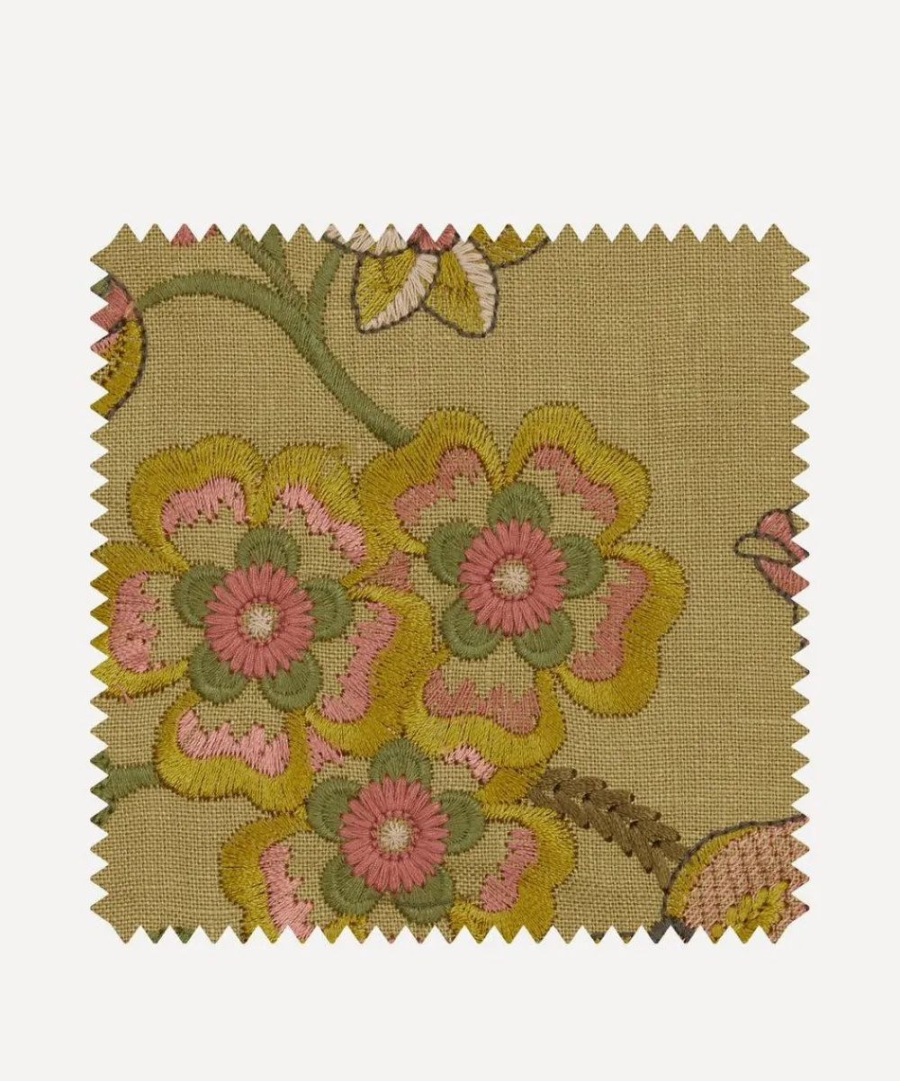 Liberty Interiors Furnishing Fabrics^Fabric Swatch - Palampore Embroidery in Lacquer