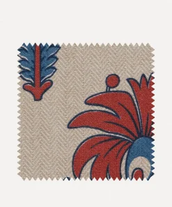 Liberty Interiors Furnishing Fabrics|Furnishing Fabrics^Fabric Swatch - Palm Parade Linen in Lapis