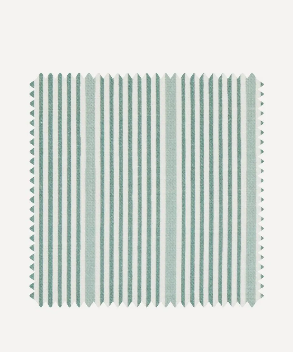 Liberty Interiors Furnishing Fabrics^Fabric Swatch - Park Stripe Cotton in Salvia