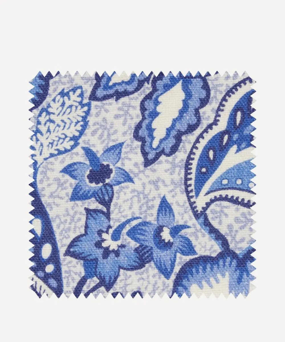 Liberty Interiors Furnishing Fabrics^Fabric Swatch - Patricia Ladbroke Linen in Lapis