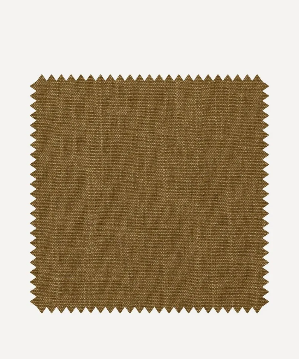 Liberty Interiors Furnishing Fabrics^Fabric Swatch - Plain Lustre Linen in Tobacco