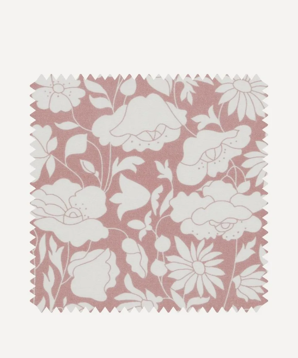 Liberty Interiors Furnishing Fabrics^Fabric Swatch - Poppy Grace Cotton in Slipper