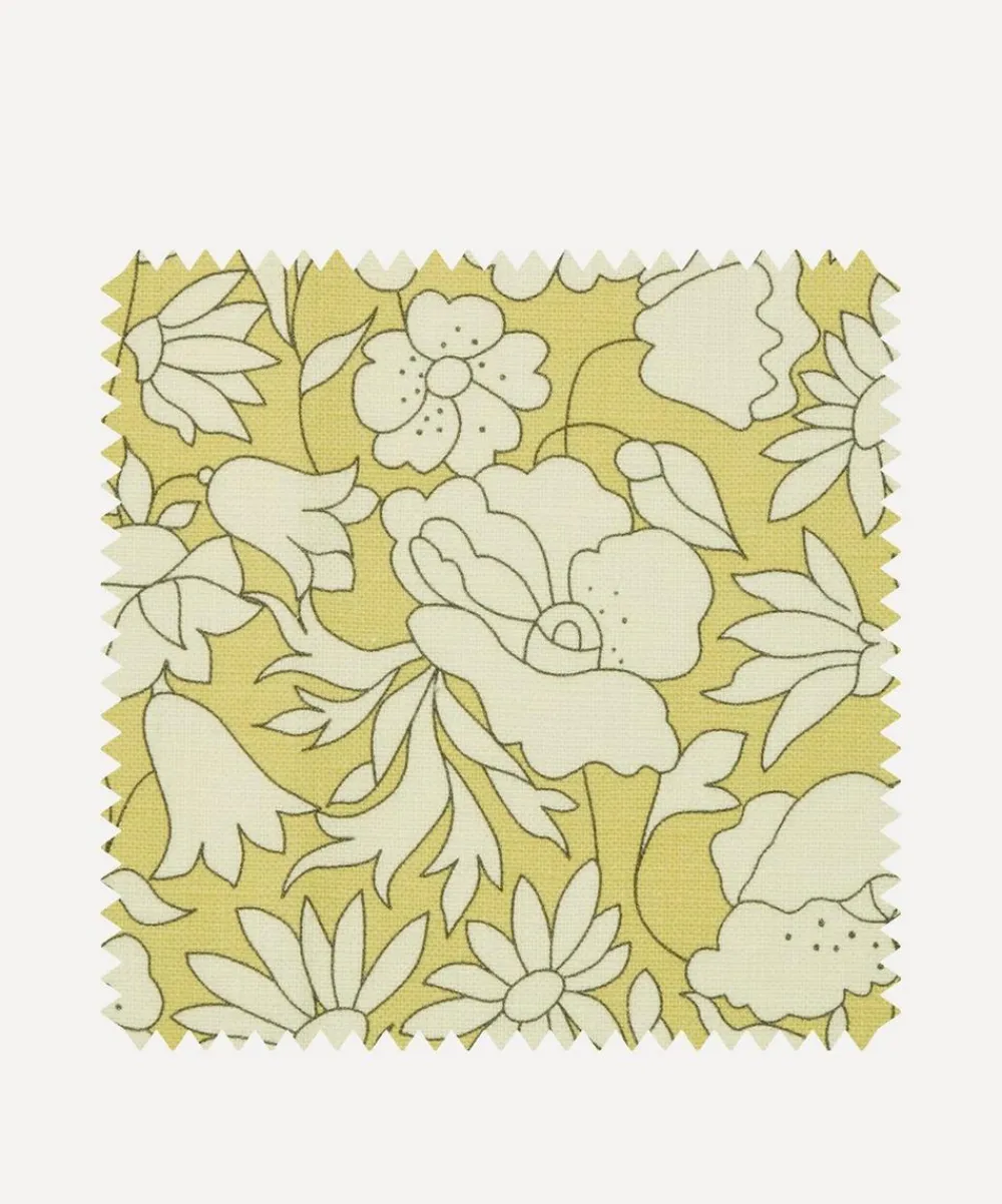 Liberty Interiors Furnishing Fabrics^Fabric Swatch - Poppy Meadow Landsdowne Linen in Fennel