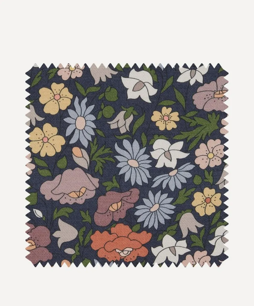 Liberty Interiors Furnishing Fabrics^Fabric Swatch - Poppy Meadowfield Cotton in Dragonfly