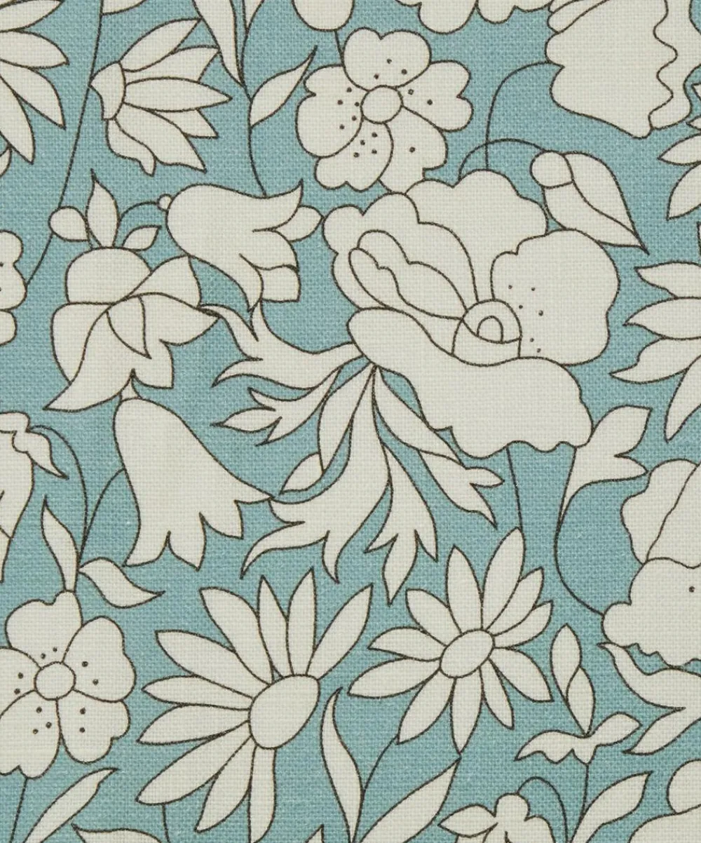 Liberty Interiors Furnishing Fabrics^Fabric Swatch - Poppy Meadow Landsdowne Linen in Lichen
