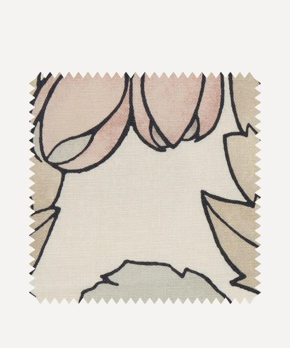 Liberty Interiors Furnishing Fabrics^Fabric Swatch - Regency Tulip Landsdowne Linen in Pewter