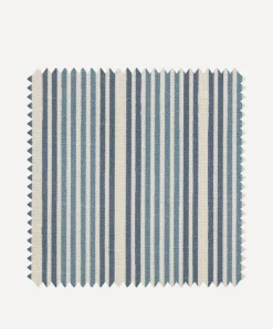 Liberty Interiors Furnishing Fabrics^Fabric Swatch - Regent Stripe Cotton in Lapis