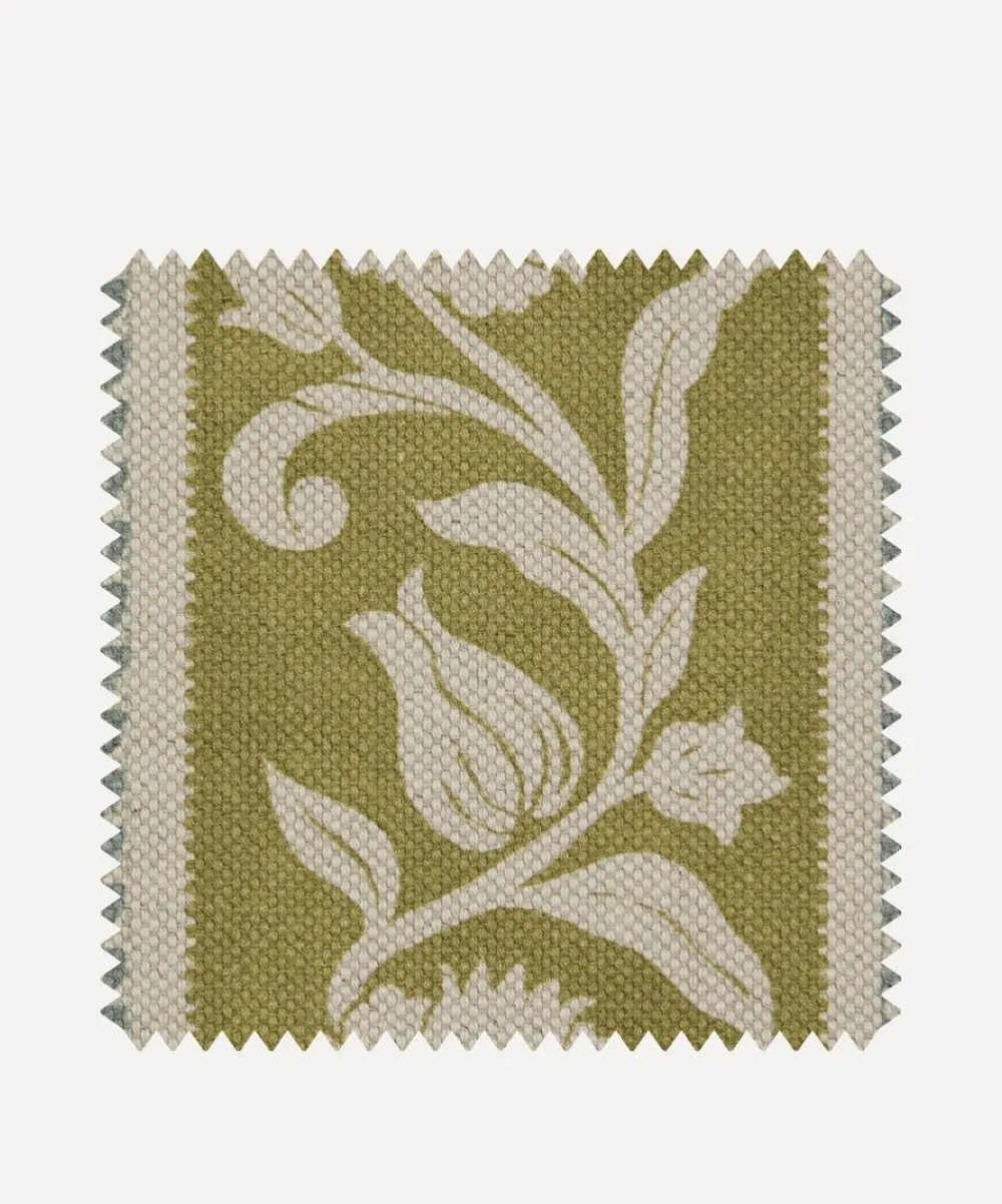 Liberty Interiors Furnishing Fabrics^Fabric Swatch - Sambourne Stripe in Kelp
