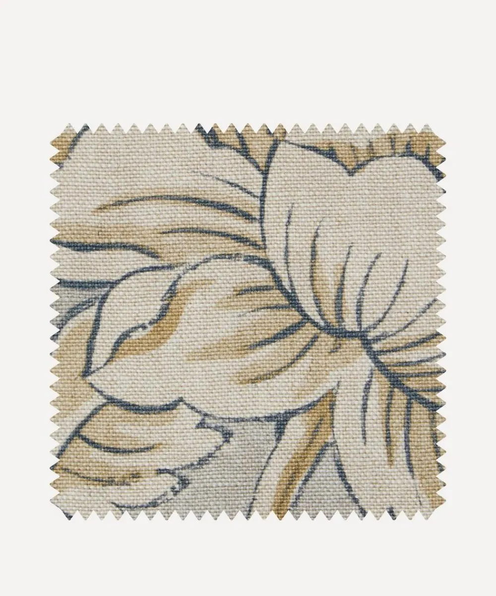Liberty Interiors Furnishing Fabrics^Fabric Swatch - Sambourne Vine Wycombe Linen in Pewter