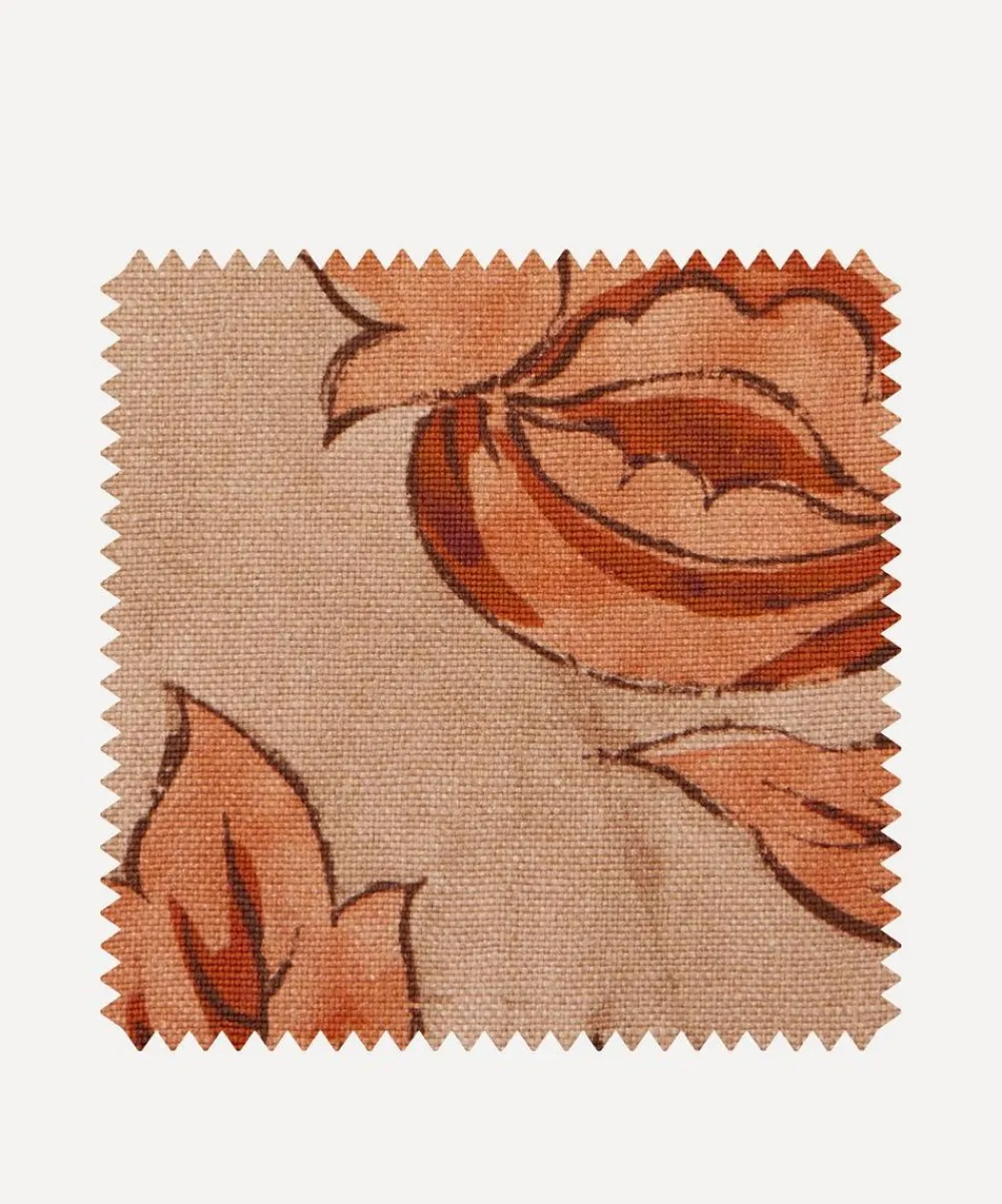 Liberty Interiors Furnishing Fabrics^Fabric Swatch - Sambourne Vine Wycombe Linen in Cinnabar