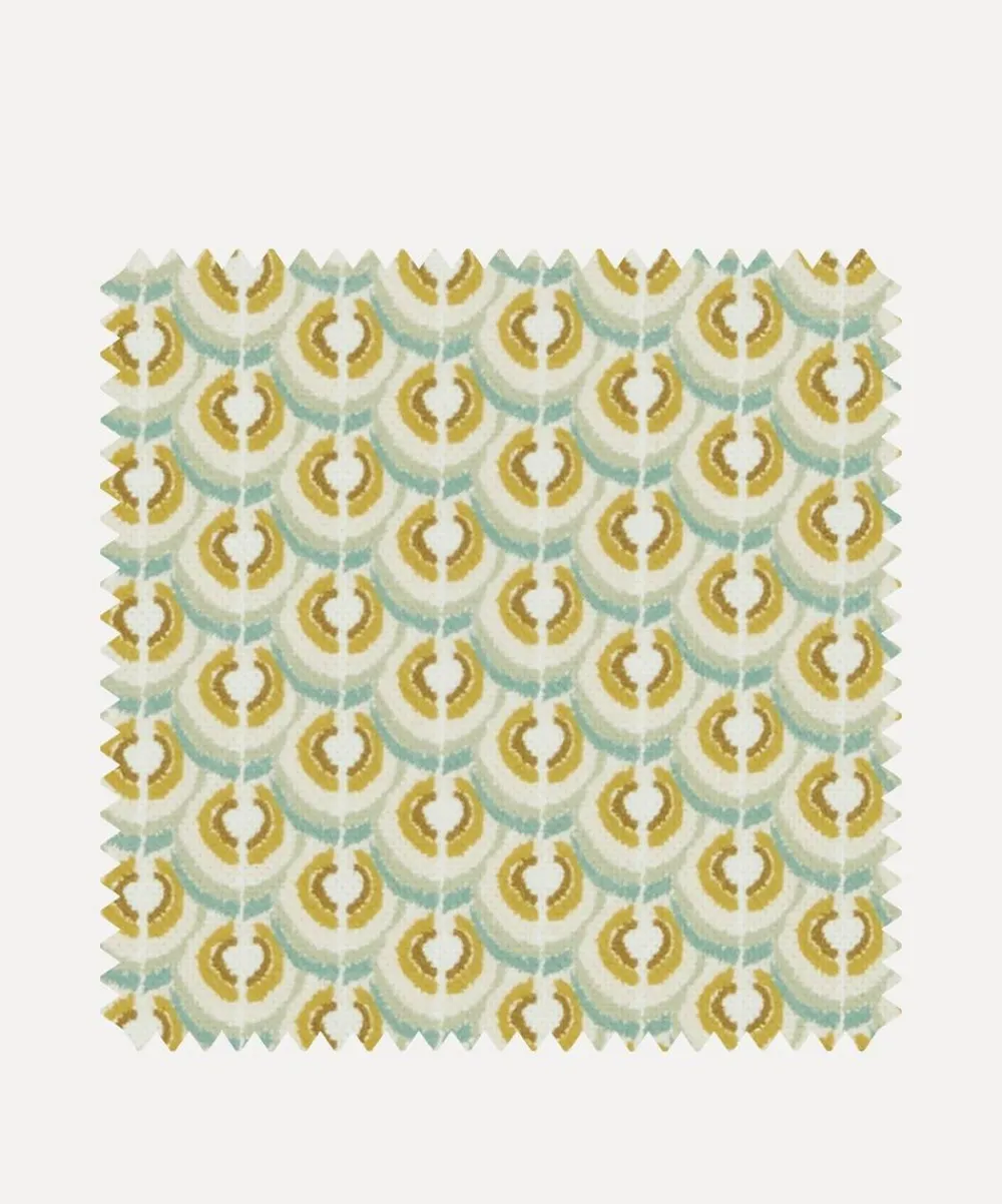 Liberty Interiors Furnishing Fabrics^Fabric Swatch - Scallop Spot Cotton in Fennel