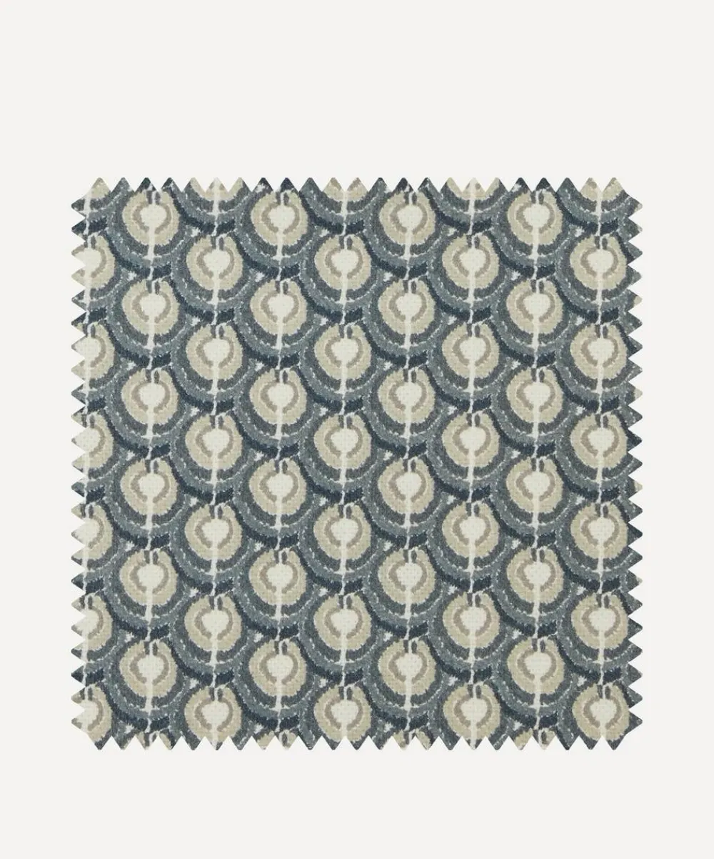 Liberty Interiors Furnishing Fabrics^Fabric Swatch - Scallop Spot Cotton in Smalt Blue