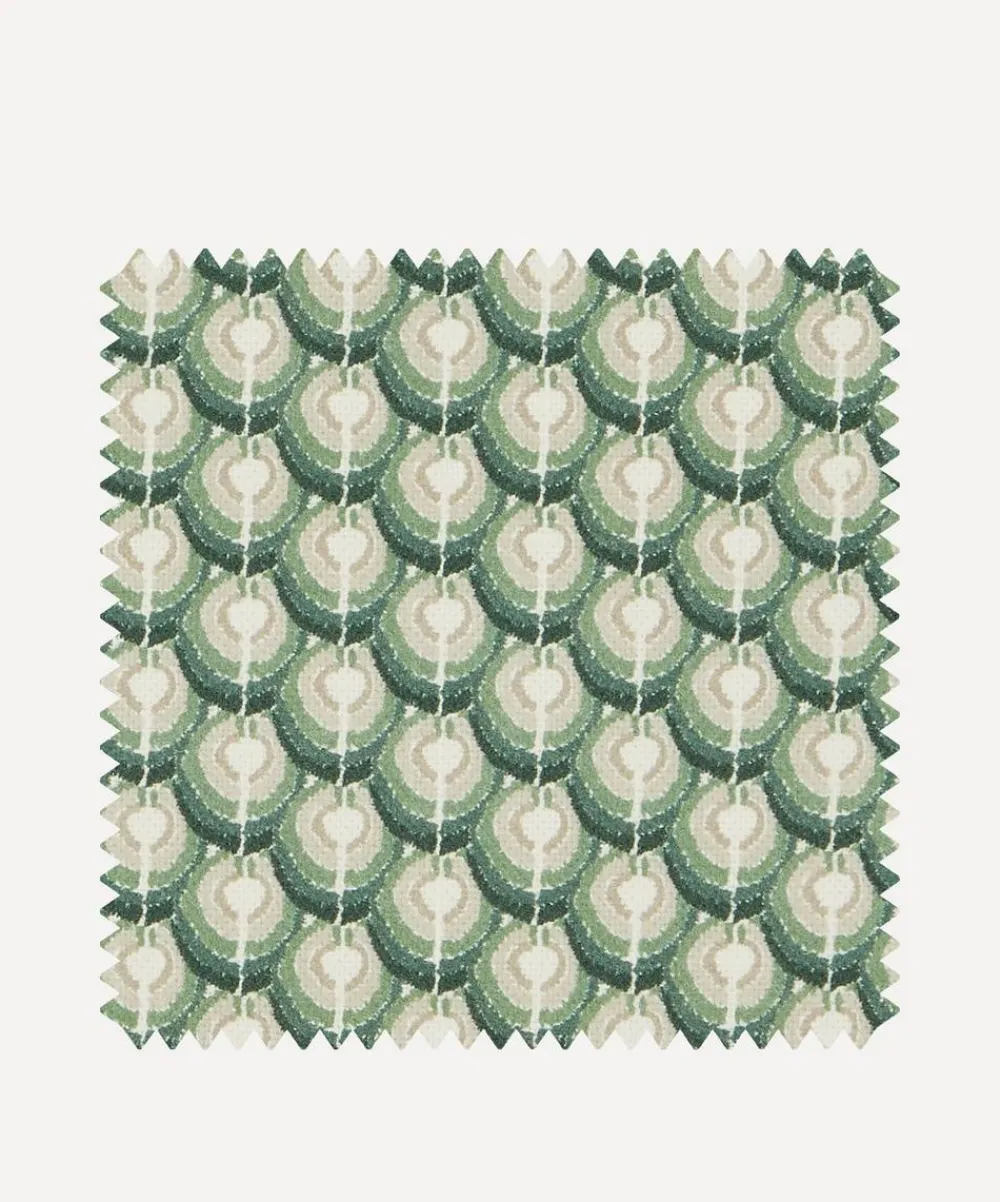 Liberty Interiors Furnishing Fabrics^Fabric Swatch - Scallop Spot Cotton in Jade