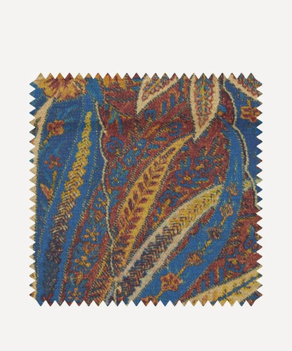 Liberty Interiors Furnishing Fabrics^Fabric Swatch - Shand Voyage Vintage Velvet in Lapis