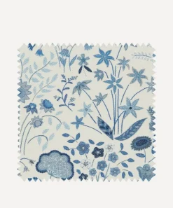 Liberty Interiors Furnishing Fabrics^Fabric Swatch - Shepherdly Flowers Cotton in Lapis