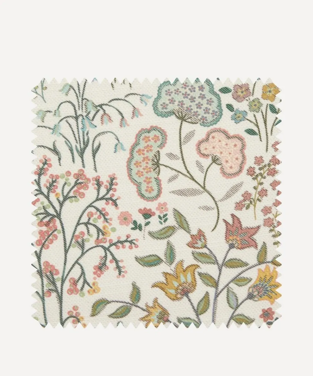 Liberty Interiors Furnishing Fabrics^Fabric Swatch - Shepherdly Flowers Cotton in Lichen