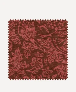 Liberty Interiors Furnishing Fabrics^Fabric Swatch - Strawberry Meadowfield Ladbroke Linen in Lacquer