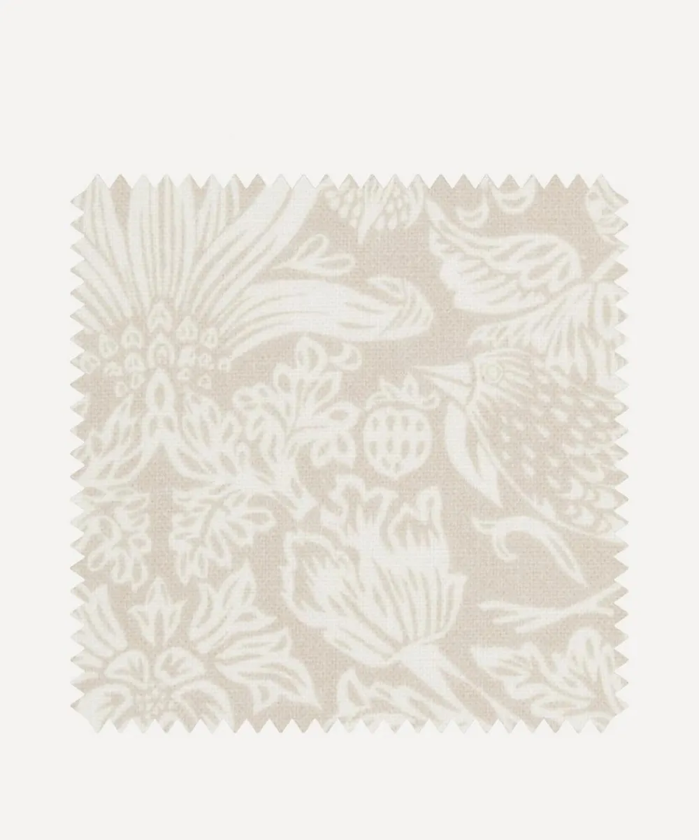 Liberty Interiors Furnishing Fabrics^Fabric Swatch - Strawberry Meadowfield Chiltern Linen in Pewter Plaster Pink