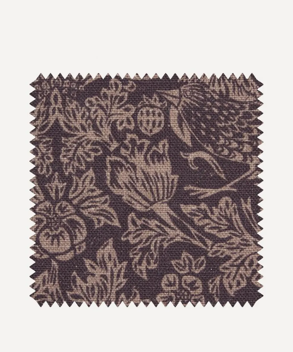 Liberty Interiors Furnishing Fabrics^Fabric Swatch - Strawberry Meadowfield Ladbroke Linen in Dragonfly