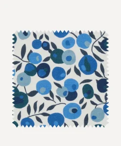 Liberty Interiors Furnishing Fabrics^Fabric Swatch - Wiltshire Blossom Landsdowne Linen in Lapis Dark
