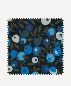 Liberty Interiors Furnishing Fabrics^Fabric Swatch - Wiltshire Blossom Wellington Velvet in Lapis Dark