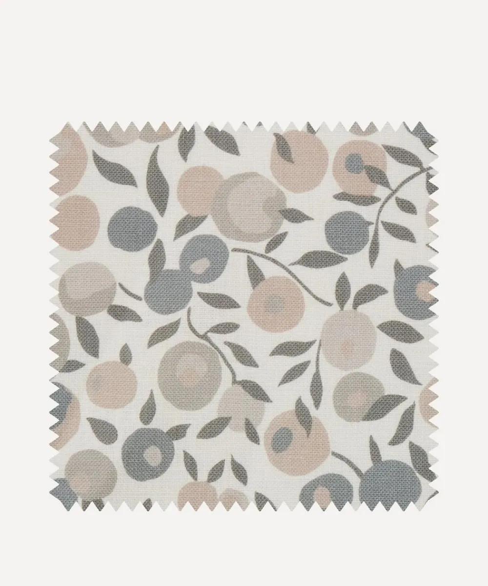 Liberty Interiors Furnishing Fabrics^Fabric Swatch - Wiltshire Blossom Landsdowne Linen in Pewter